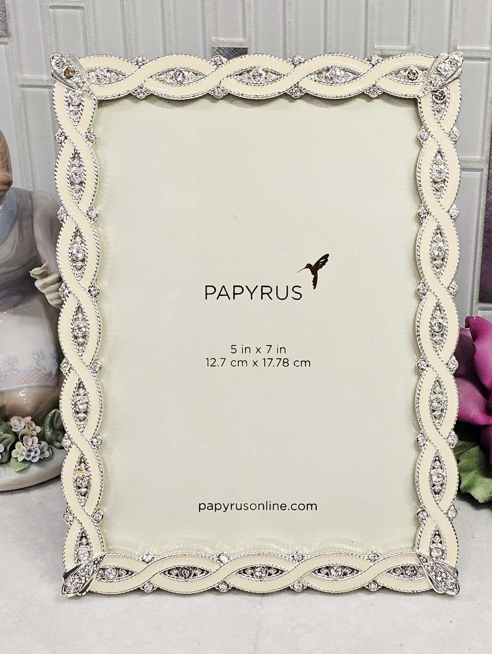 Papyrus Cream and Silver Decorative 5x7 Photo Frame